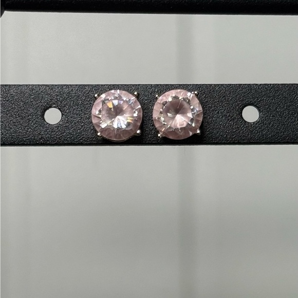 Light Pink Diamond Earrings EUC - Picture 4 of 4